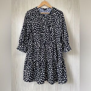 Who What Wear Bishop 3/4 Sleeve Polka Dot Dress Size M NWOT